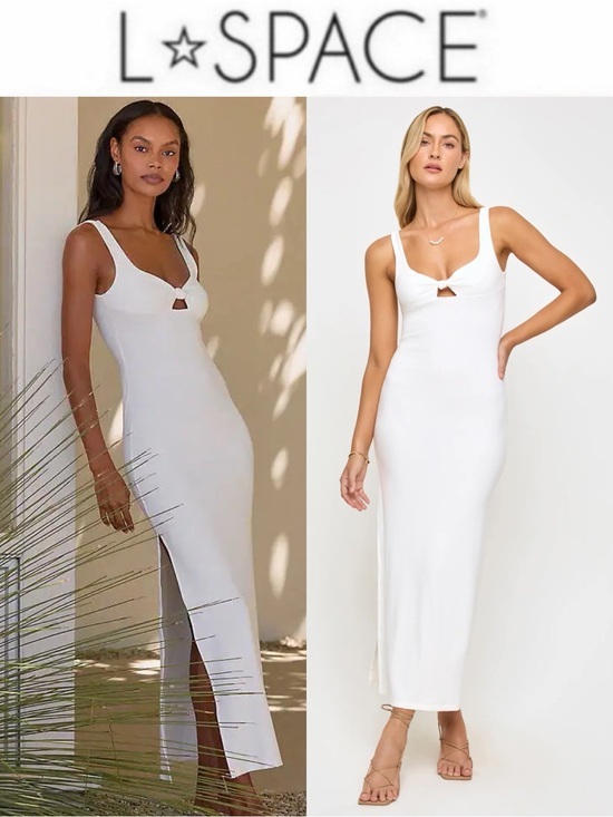 l*space Dresses & Skirts - L*space Alexis Dress White Cutout Ribbed Maxi Sz S NWT $139
